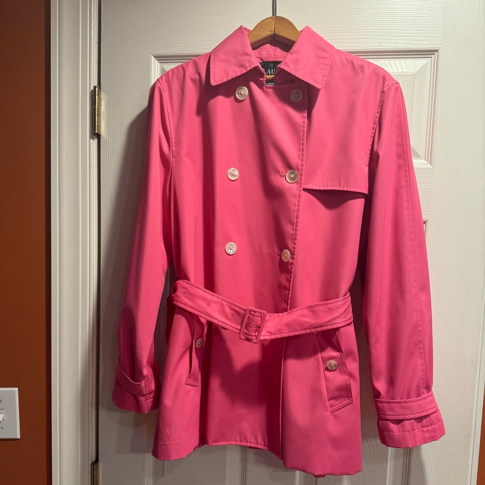 Ralph Lauren Pink Trench Coat Sz L